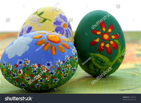 Easter Egg Hand Painted Beautiful And Colorful Stock Photo 71102791