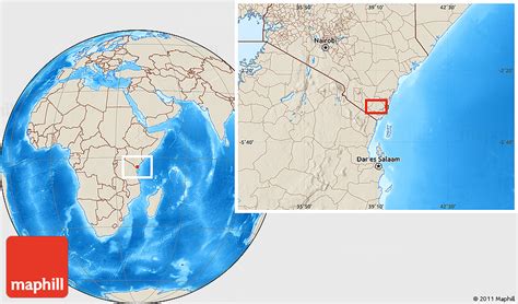 Shaded Relief Location Map Of Samburu