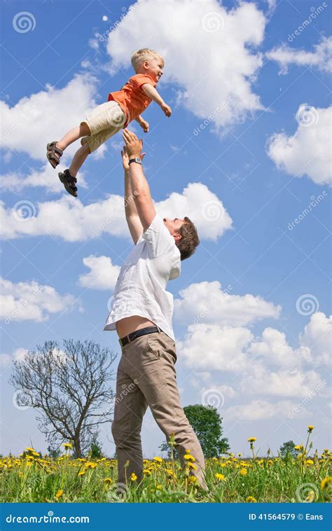 Father Playing With Son Stock Image Image Of Enjoy Throw 41564579
