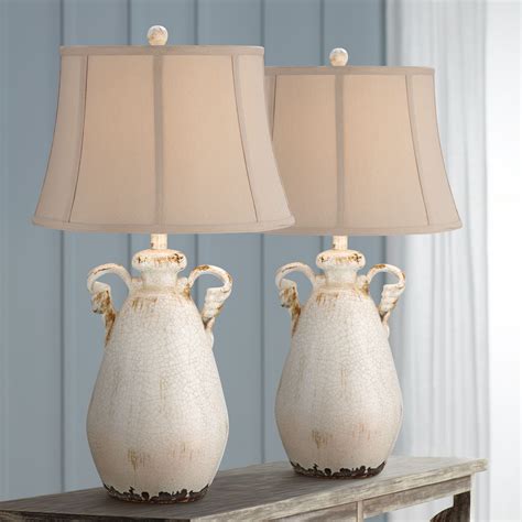 Regency Hill Rustic Country Cottage Table Lamps Set Of Tall
