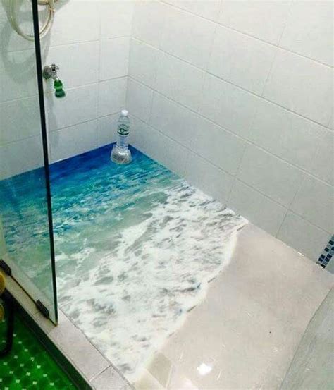 Cost to tile a shower. Bathroom Floor Painting Illusion - Modern Bathroom Design