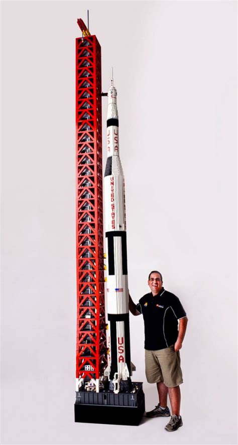 Massive Lego Saturn V Rocket Stands 19ft Tall Uses 120000 Lego Pieces