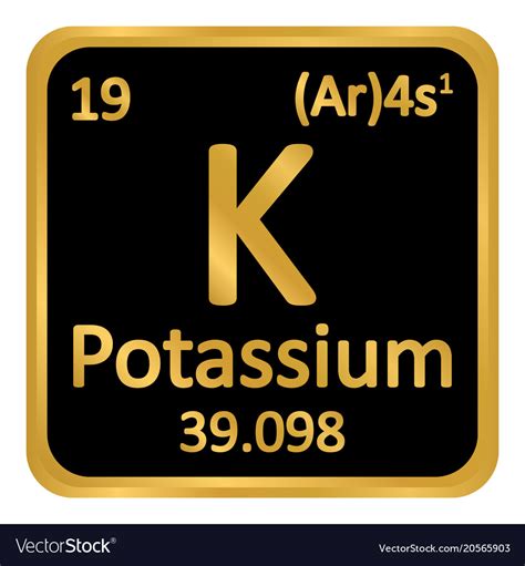 Periodic Table Element Potassium Icon Royalty Free Vector