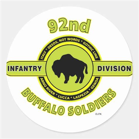 92nd Infantry Division Buffalo Soldiers Ww Ii Classic Round Sticker