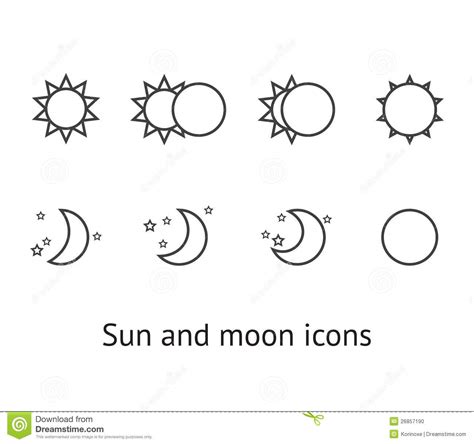✓ free for commercial use ✓ high quality images. Sun And Moon Icons Stock Photo - Image: 26857190