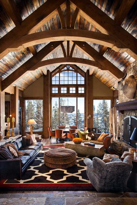 Cozy And Warm Log Cabin Living Rooms You Will Fall In Love