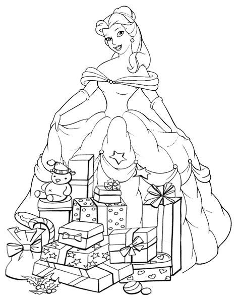 Coloriage noel gratuit et dessins gratuits à imprimer. Coloriage Princesse Disney à Noël à imprimer