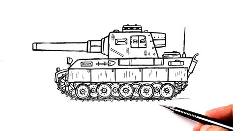 How To Draw A Tank Easy Sketch Drawing Tutorial Ehedovelnur Youtube