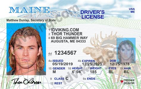 Maine Me Drivers License Psd Template Download Idviking Best