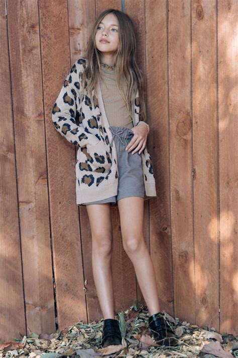 Leopard Knit Cardigan Tween Fashion Outfits Tween Outfits Girls
