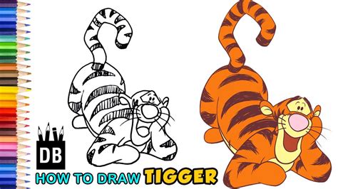 How To Draw Tigger Easy Winnie The Pooh Kids Youtube