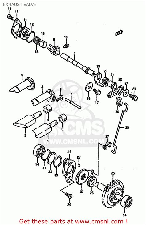 Official suzuki parts list easy repairs with oem diagrams free acccess to parts fiches for suzuki rm250 1999 (x). Suzuki Rm125 1993 (p) Exhaust Valve - schematic partsfiche