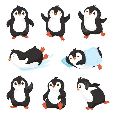 Cute Cartoon Penguins Baby Penguin Penguin With Aquatic Png And