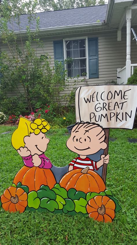 Peanuts Halloween Charlie Brown Yard Art Decorations Its Etsy