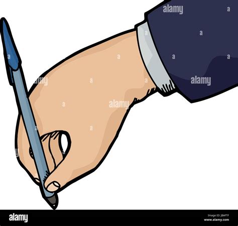 Isolated Hand Holding Pen Writing Over White Background Stock Photo Alamy