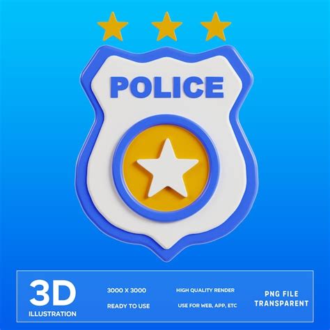 Premium Psd Psd Police Badge 3d Illustration