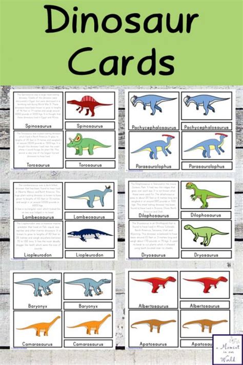 Free Printable Dinosaur Cards Simple Living Creative Learning