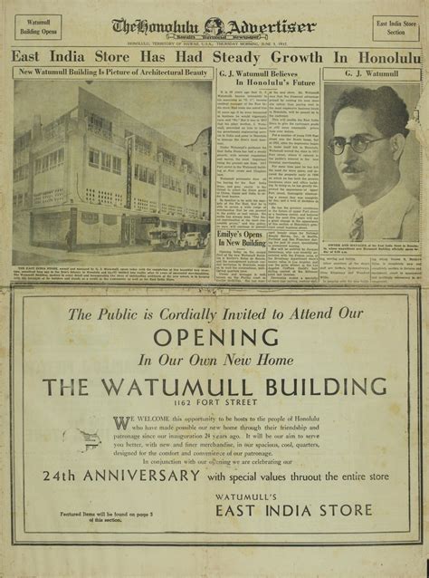"East India Store Section," Honolulu Advertiser (1937) | South Asian