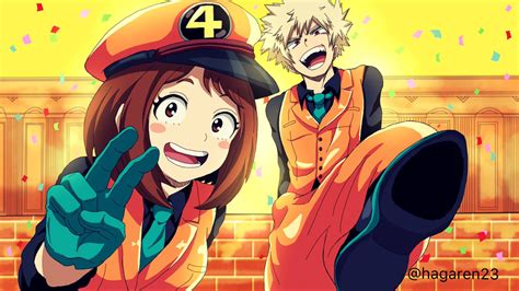 Download Ochaco Uraraka And Katsuki Bakugo Wallpaper