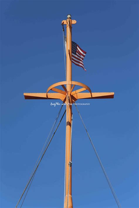 Boat Mast Photo Nautical Photography American Flag Orange Etsy