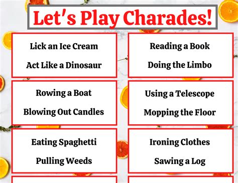 How To Play Easy Charades With Children Free Printable