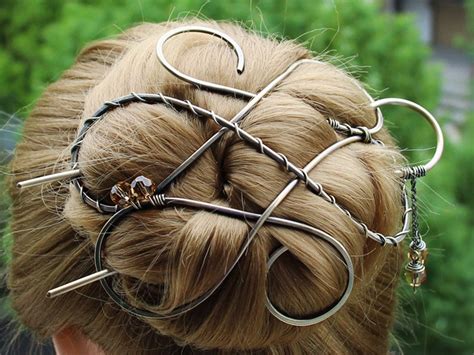 Amazon.com: Silver Celtic Hair Clip Metal Hair Clip Large Bun Holder