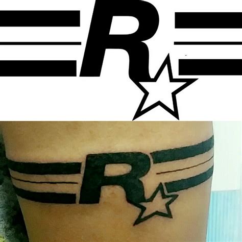 Dont forget to rate and comment this tatto!! Rockstar Games Logo Tattoo.GTA tattoo.Band Tattoo with ...
