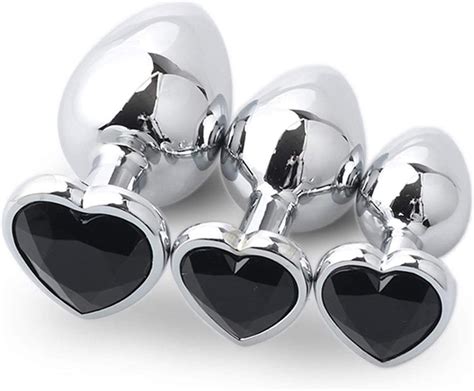 butt seo plug 3pcs set intimate metal anal with crystal jewelry heart butt plug