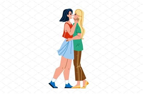 Lesbian Couple Kiss And Embrace By Pikepicture On Dribbble