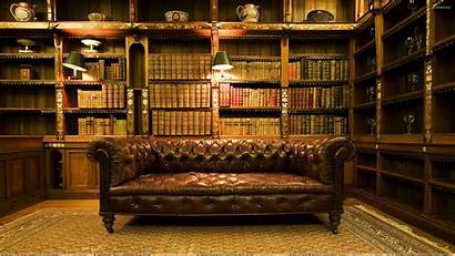 Study Library Interior Luxury Sofa Brown Classic