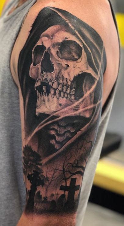 Arm Grim Reaper Skull Tattoo Tattoogoto
