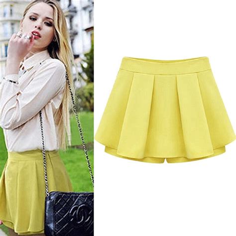 6 colors new fashion 2017 women summer skirt chiffon pleated elastic waist mini skirts womens