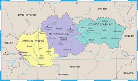 Slovakia Map Detailed Vector Illustration Stock Illustration