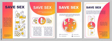Safe Sex Brochure Template Flyer Booklet Leaflet Print Cover Design With Linear