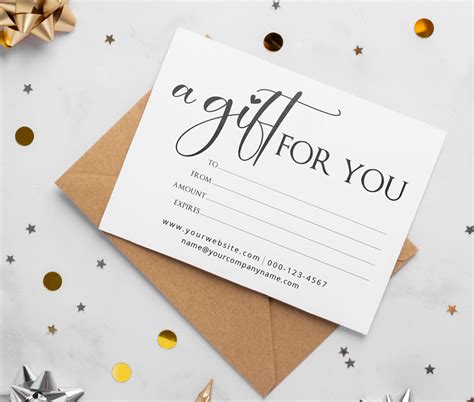 Gift Certificate Template Editable Gift Certificate Template Etsy New
