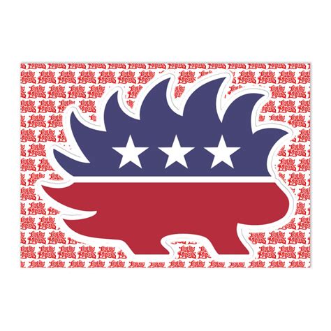 Jumbo Porcupine Libertarian Mascot Sticker Liberty Maniacs