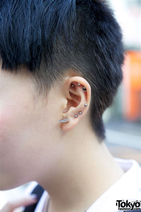 Studded Ear Piercings In Harajuku Tokyo Fashion