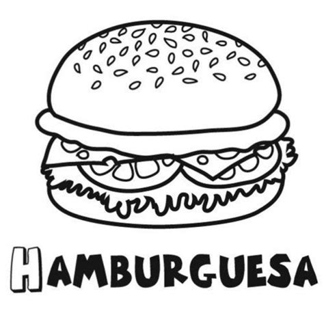 Dibujo Para Colorear De Una Hamburguesa Hamburguesa Para Colorear