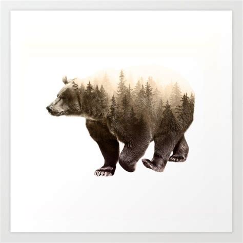 Buy In Its Element Brown Bear Double Exposure Art Print Art Print By