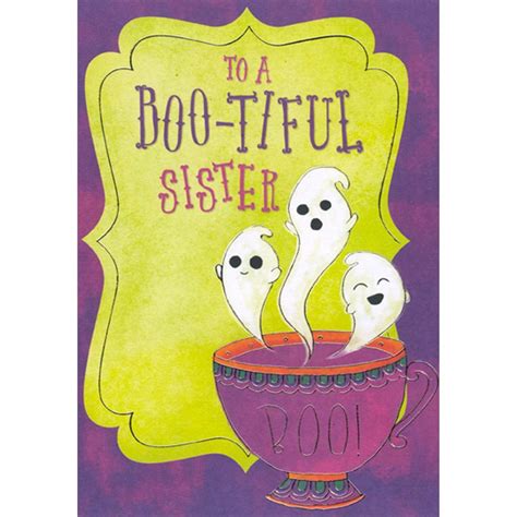 Boo Tiful Sister Three Cute Ghosts And Purple Cup Juvenile Halloween
