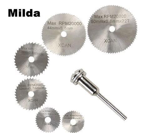 Milda 7pcs Mini Hss Circular Saw Blade Rotary Tool For Dremel Metal