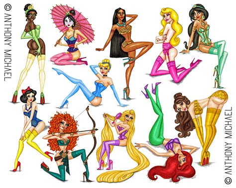 Disney Pin Up Princesses By Anthony Michael By Anth Nym Cha L On