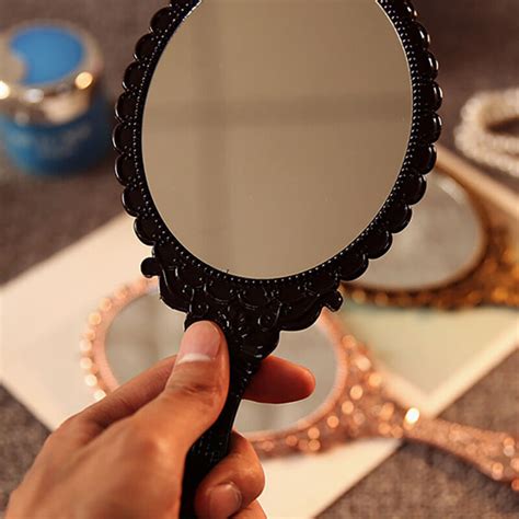 Retro Portable Handhold Mirrors T Makeup Mirrors Lace Mirrors