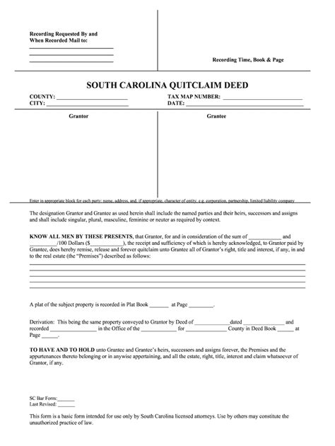 South Carolina Quit Claim Deed Pdf Fill Out Sign Online Dochub