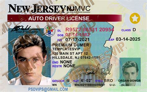 New Jersey Nj Drivers License Psd Template Download 2023 V2