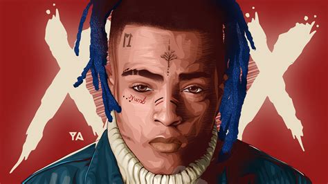 Art, drawing, human face, man, painting, person, sketch, text. 1920x1080 XXXTentacion Artwork Laptop Full HD 1080P HD 4k Wallpapers, Images, Backgrounds ...