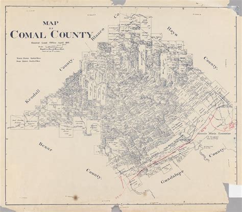 Map Of Comal County Side 1 Of 1 The Portal To Texas History