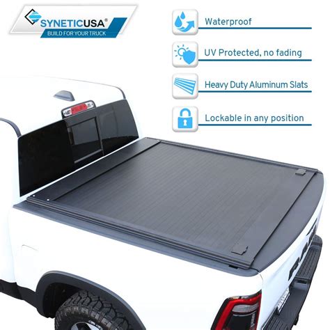 Syneticusa Retractable Hard Tonneau Cover Fits 2016 2022 Toyota Tacoma