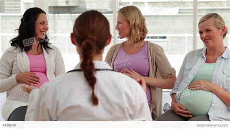 pregnant women talking together at antenatal class stock video footage 4428638