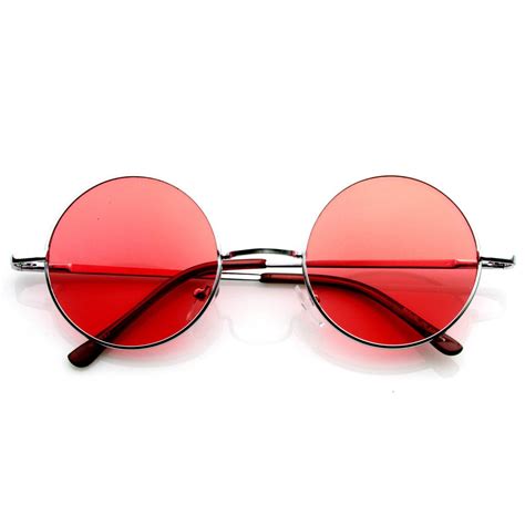 retro hippie metal lennon round color lens sunglasses 8594 sunglasses color lens round
